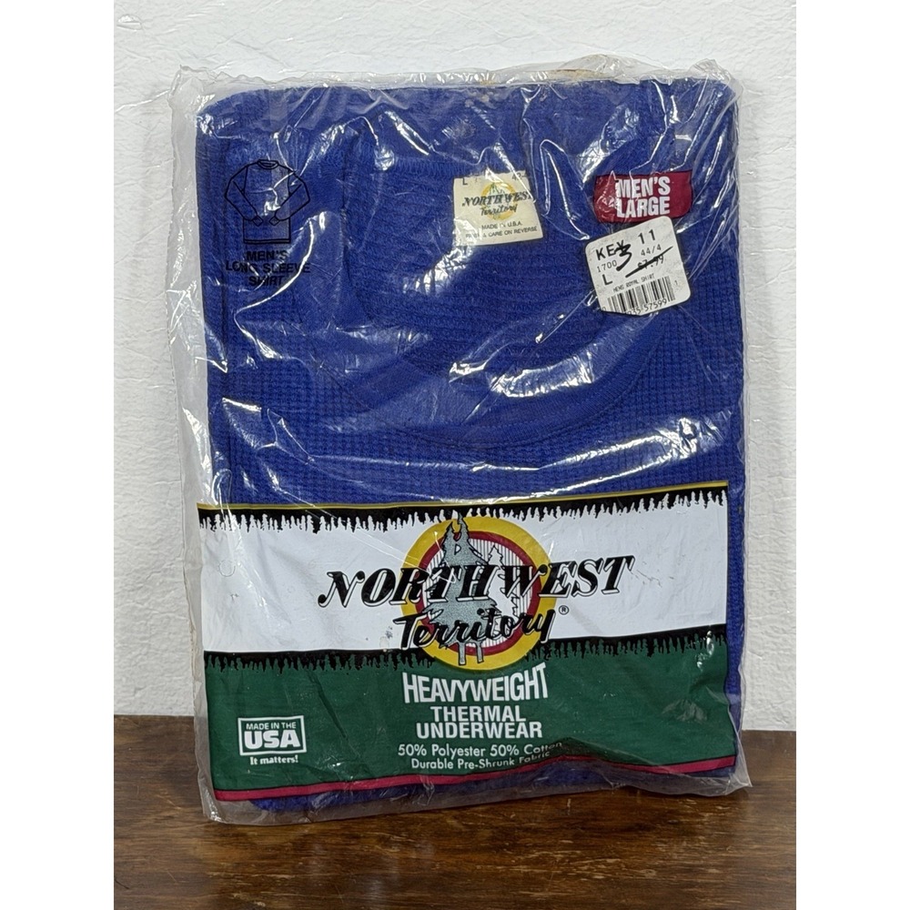 Northwest Territory Brand Vintage Blue Waffle Thermal Shirt Large